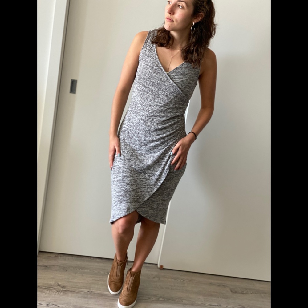 Leith Grey Wrap Dress